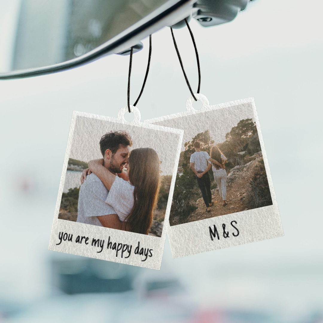 Désodorisant voiture personnalisé Design Polaroïd - Lot de 2 Désodorisant voiture personnalisé Design Polaroïd - Lot de 2