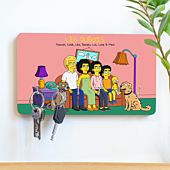 Porte-clés Mural personnalisé Famille Cartoon - Illustration