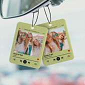 Désodorisant voiture personnalisé avec photo et chanson - Lot de 2