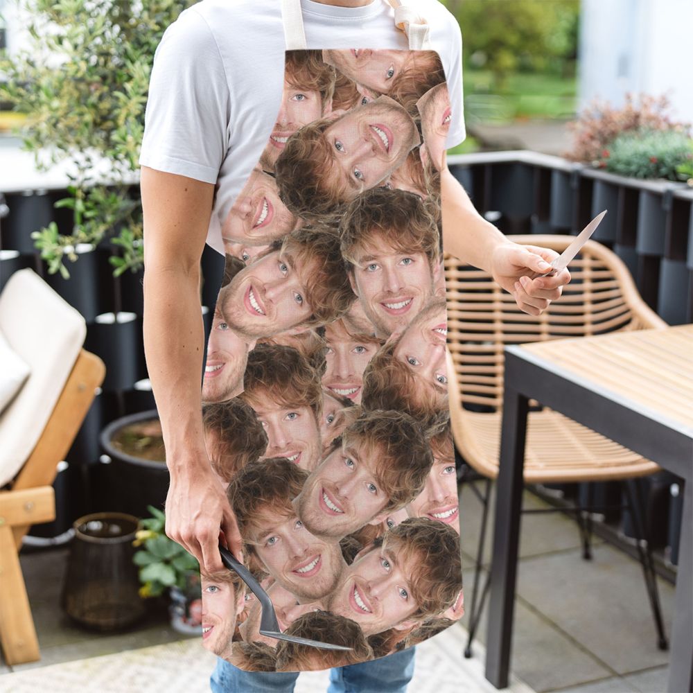 Tablier de cuisine personnalisé avec visage