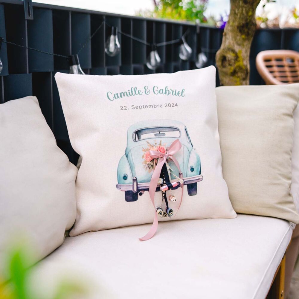 Housse de coussin personnalisée Mariage