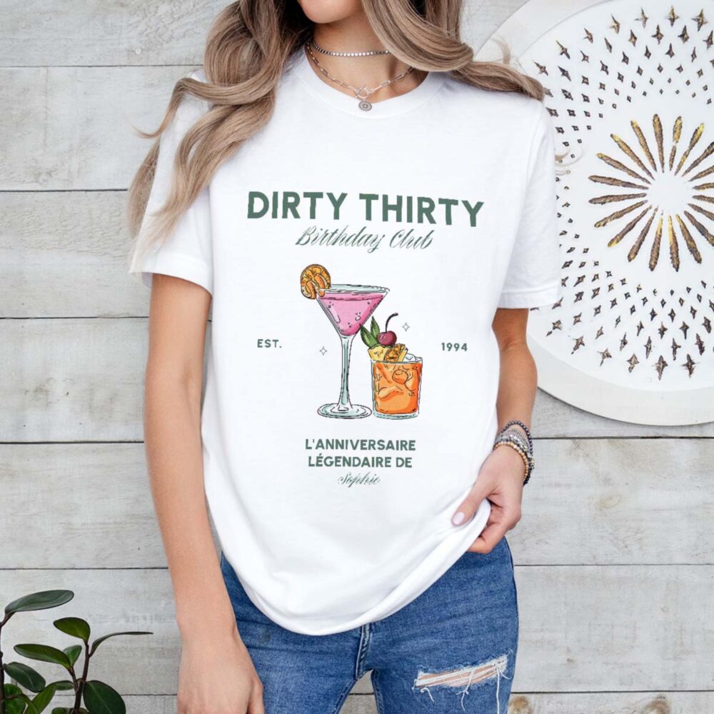 T-shirt personnalisé avec boisson et texte