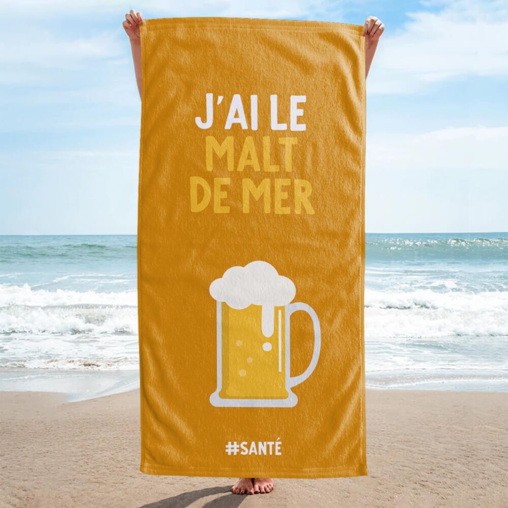 Serviette personnalisée avec boisson et texte