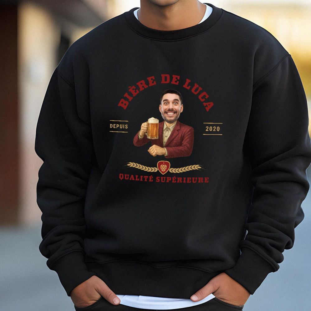 Pull personnalisé avec logo et visage