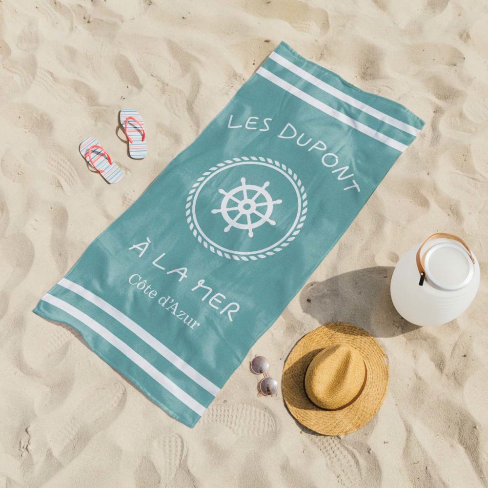 Serviette personnalisée Maritime avec texte