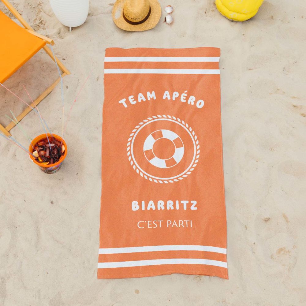 Serviette personnalisée Maritime avec texte