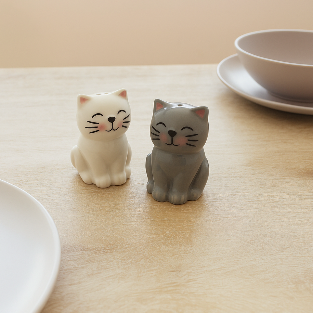 Salière et poivrière chat