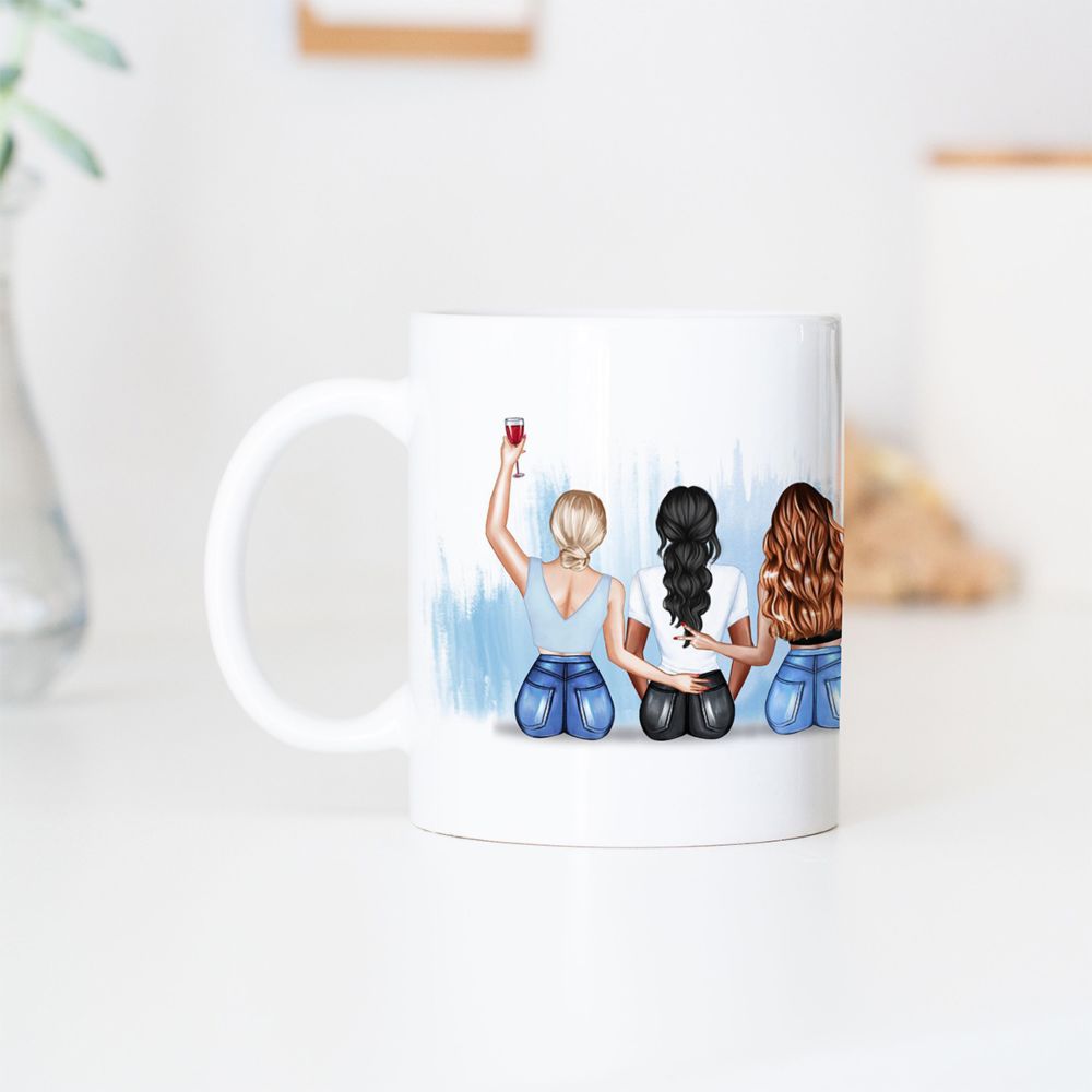 Mug personnalisé Amies avec texte - Illustration