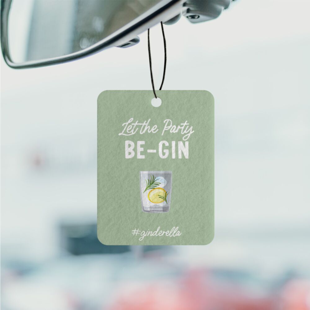 Désodorisant voiture personnalisé avec boisson et slogan - Lot de 2