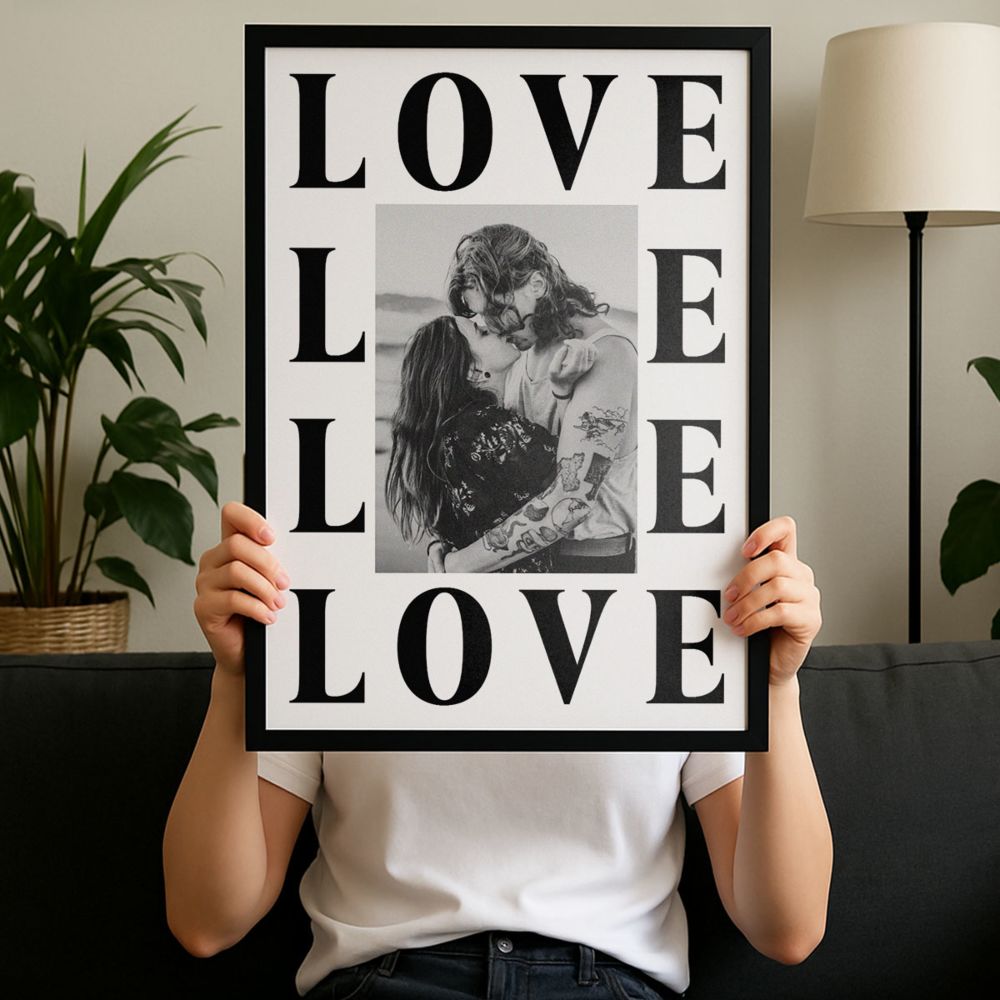 Poster personnalisé avec inscription Love et photo