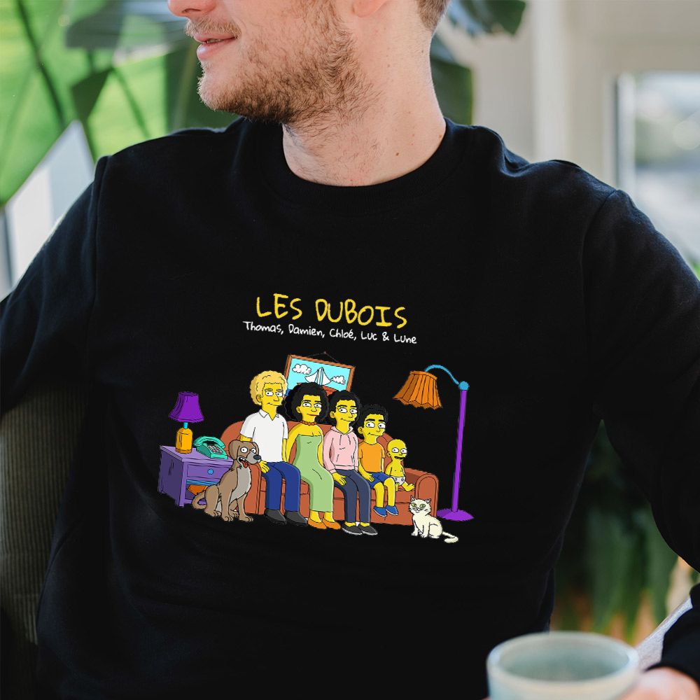 Pull personnalisé Famille cartoon - Illustration