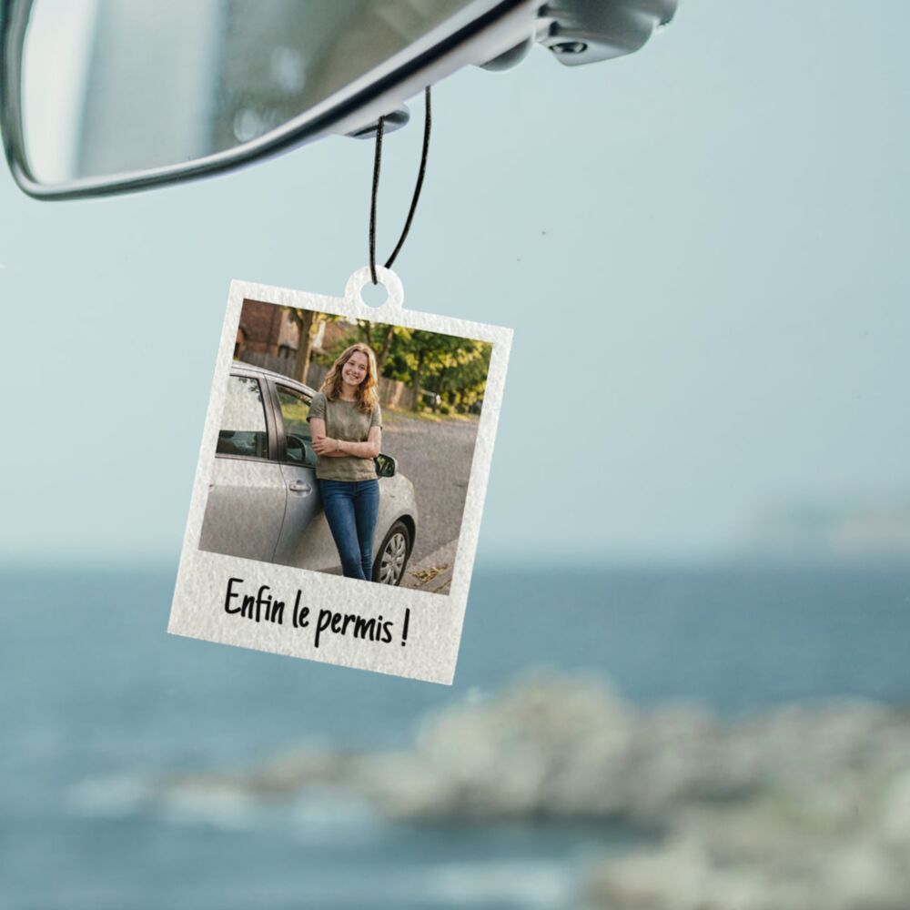 Désodorisant Voiture Personnalisé avec Photo - Thème Permis de Conduire