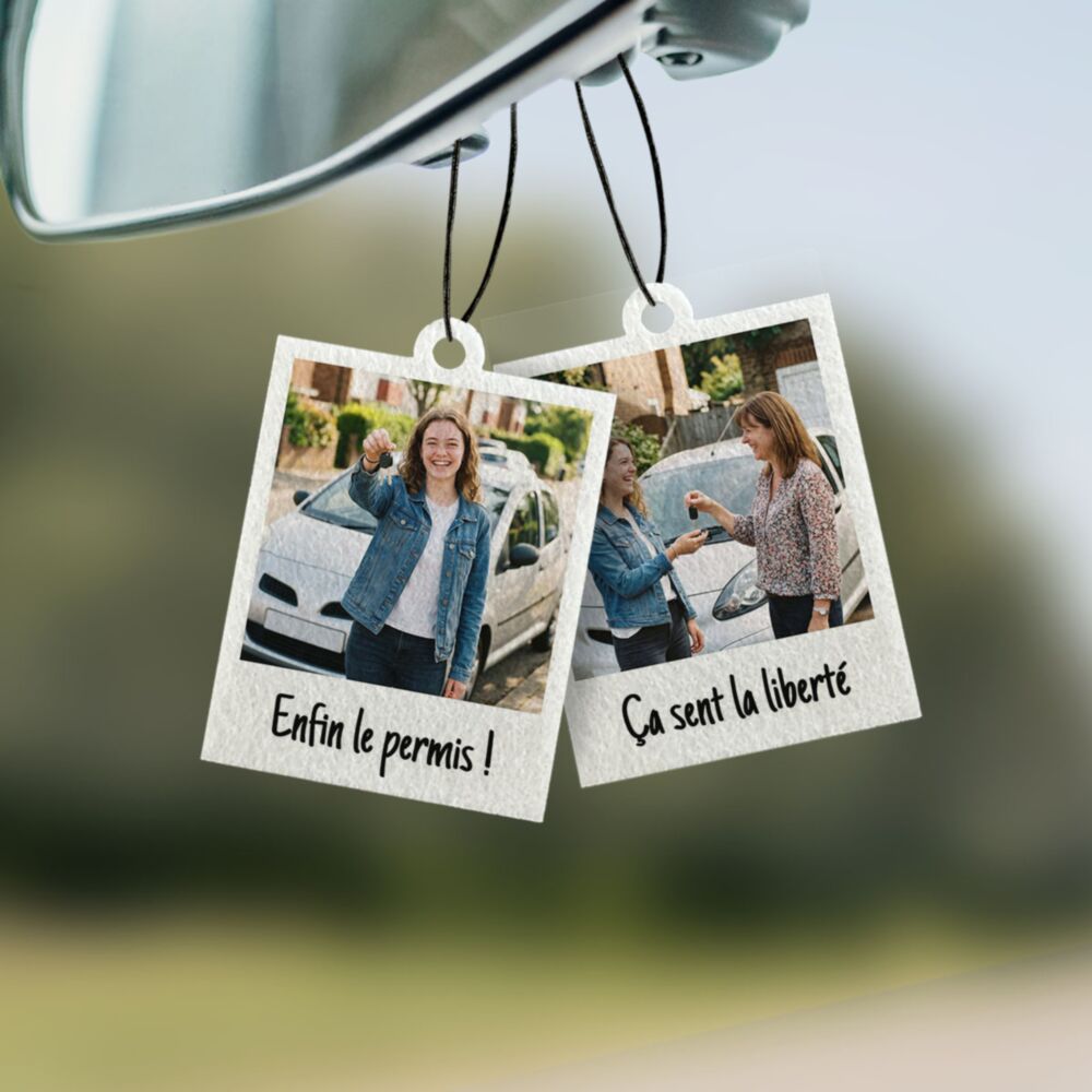 Désodorisant Voiture Personnalisé avec Photo - Thème Permis de Conduire