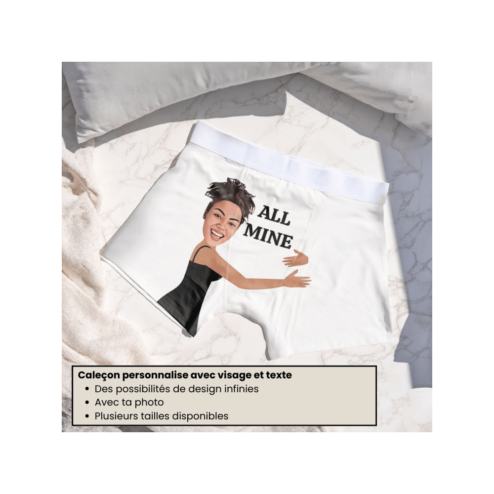 Coffret cadeau chaussettes et boxers avec visage