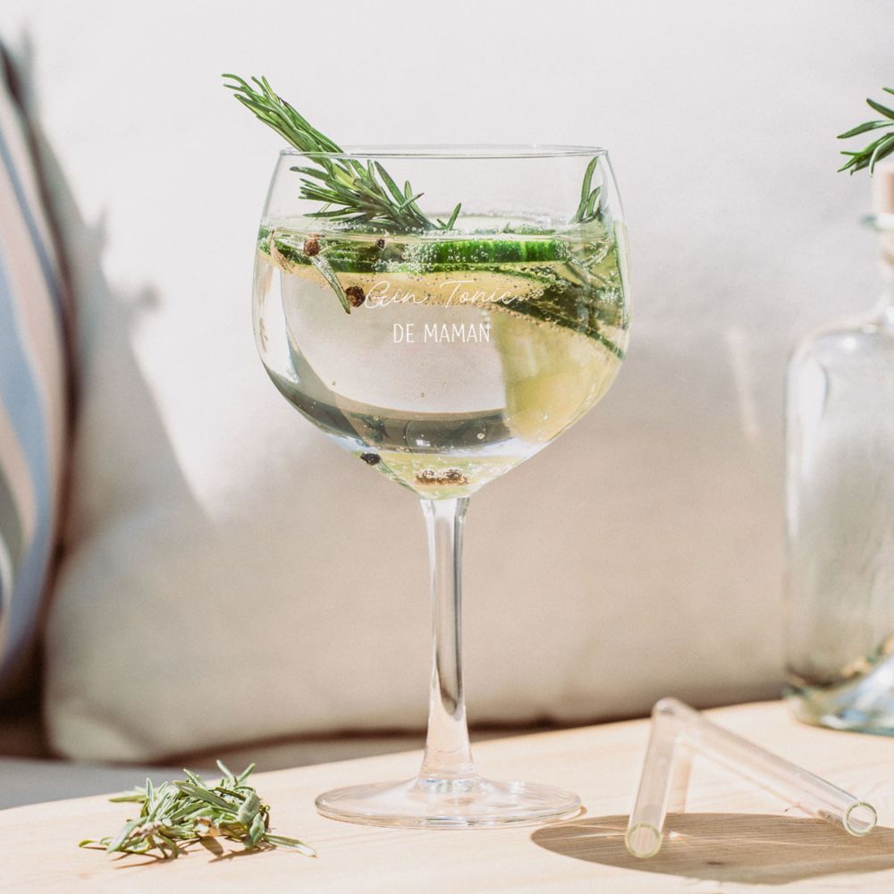 Verre à gin personnalisé avec texte