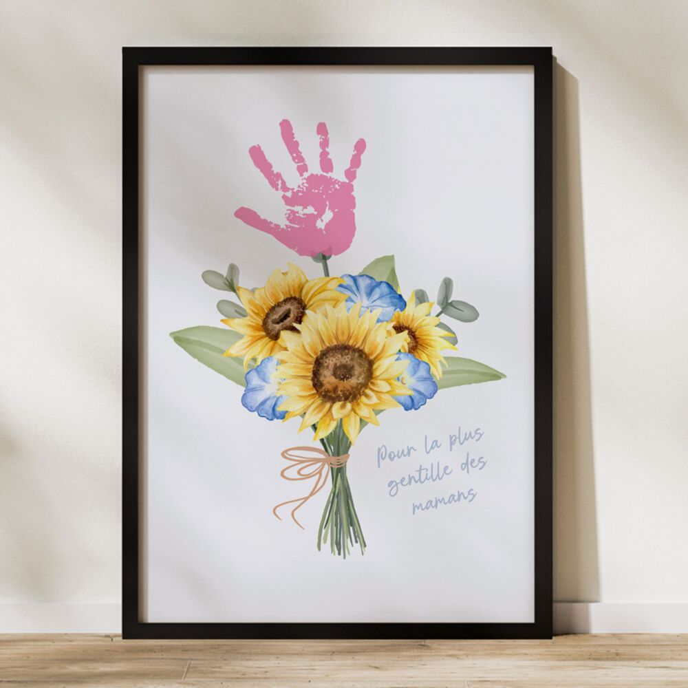 Poster personnalisé Bouquet avec empreinte de main