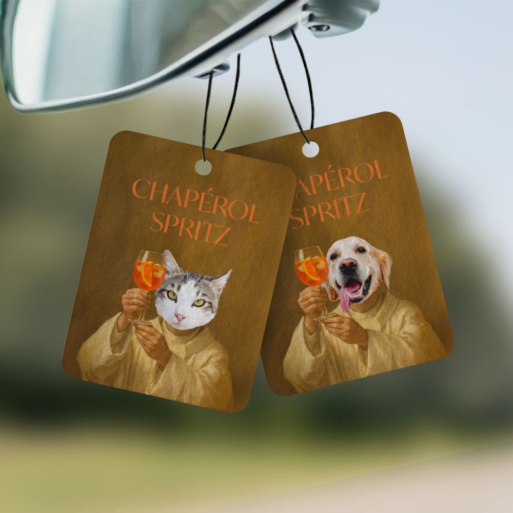 Désodorisant voiture personnalisé Aperol avec votre visage - lot de 2