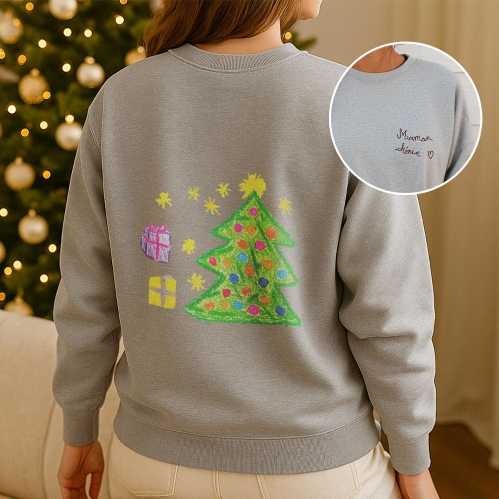 Personalisierbarer Pullover mit deiner Zeichnung vorne und hinten