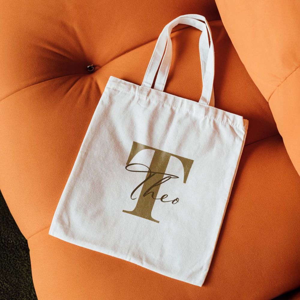 Tote bag personnalisé avec monogramme