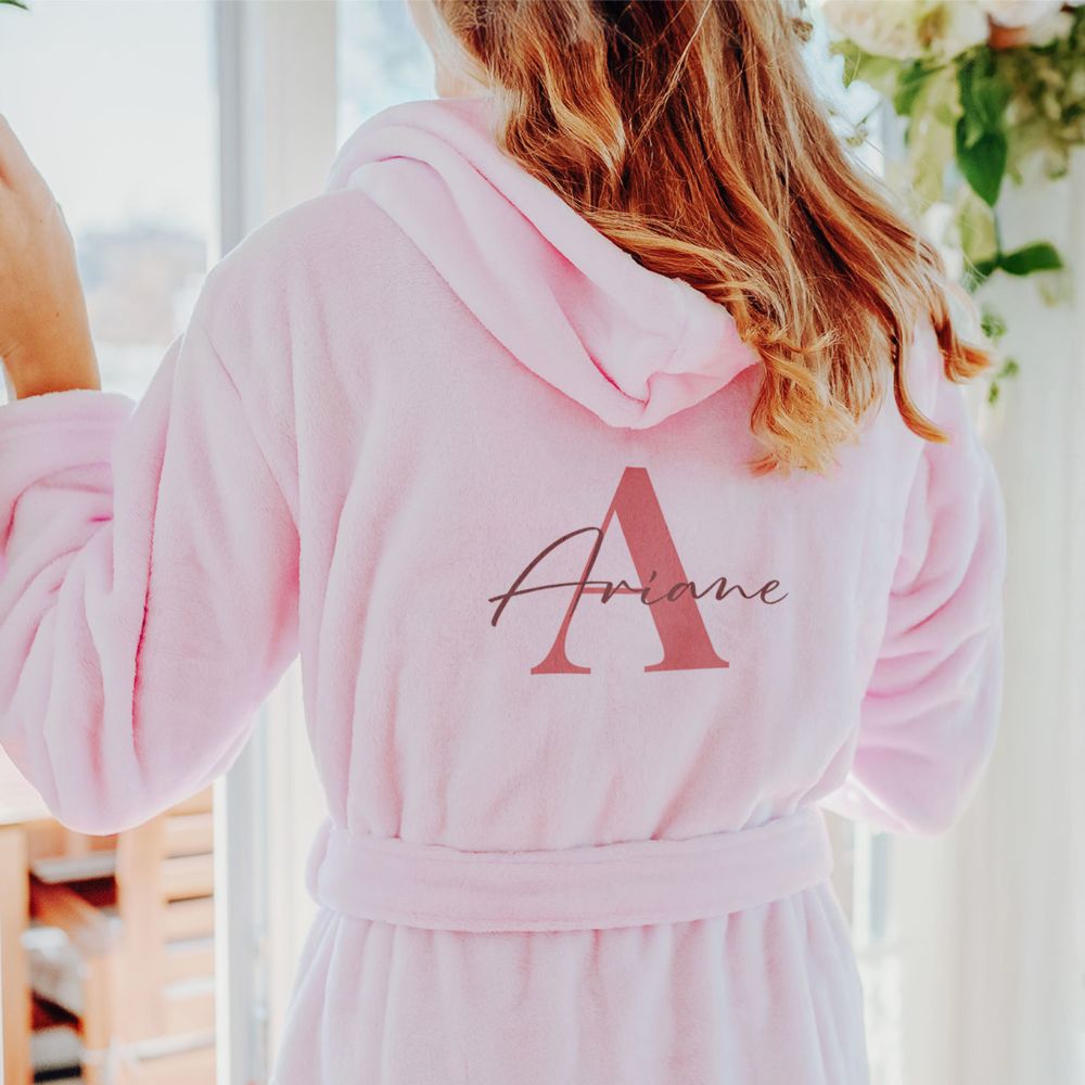 Peignoir personnalisé avec monogramme et nom