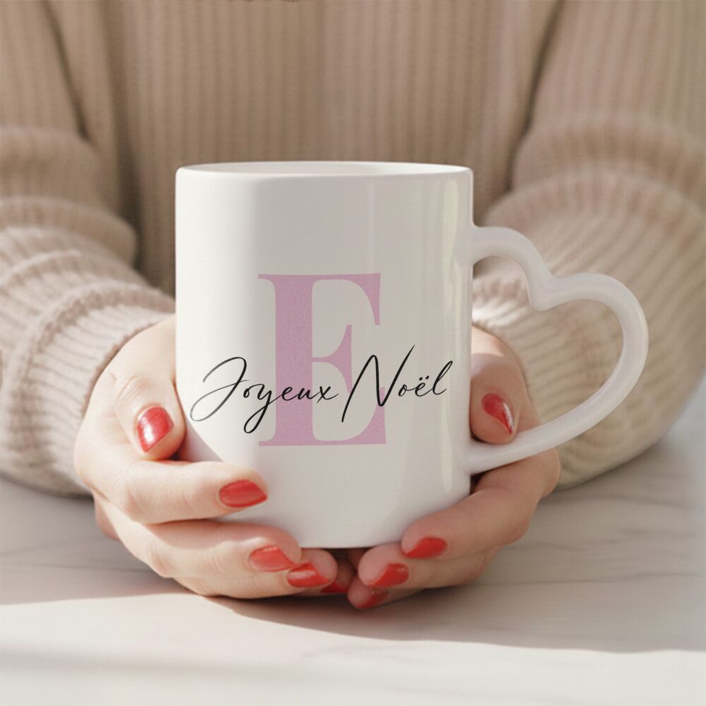 Mug personnalisé Noël avec monogramme