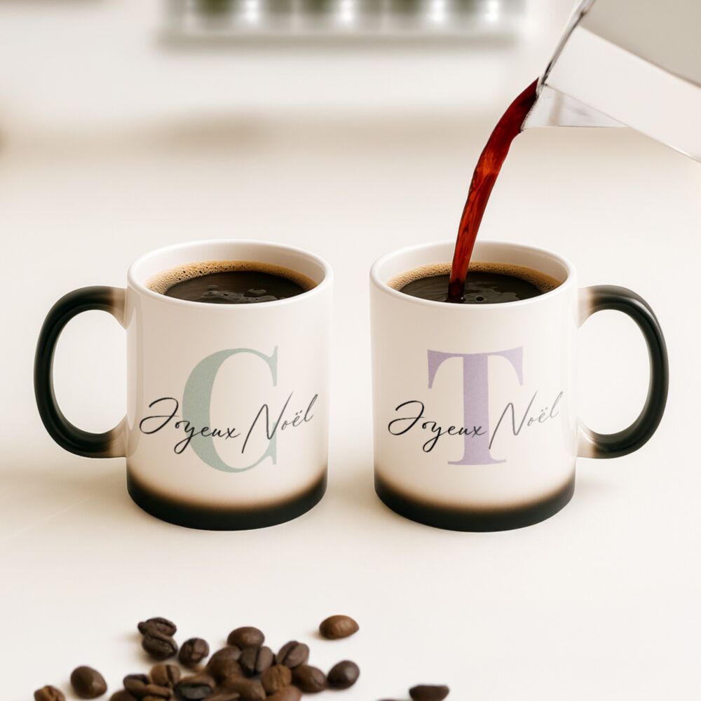 Mug personnalisé Noël avec monogramme