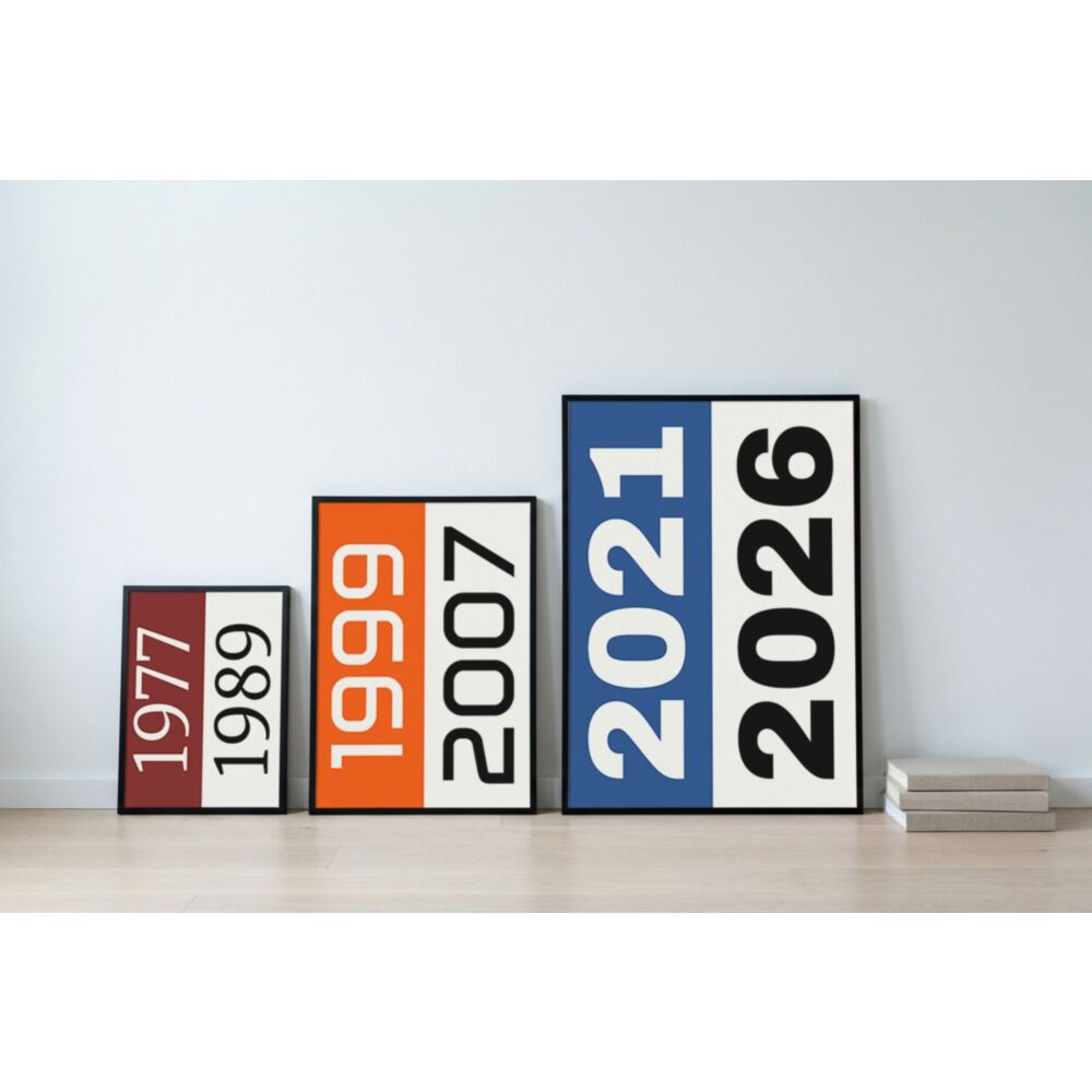 Poster Personnalisé avec Deux Années – Design Split Couleur
