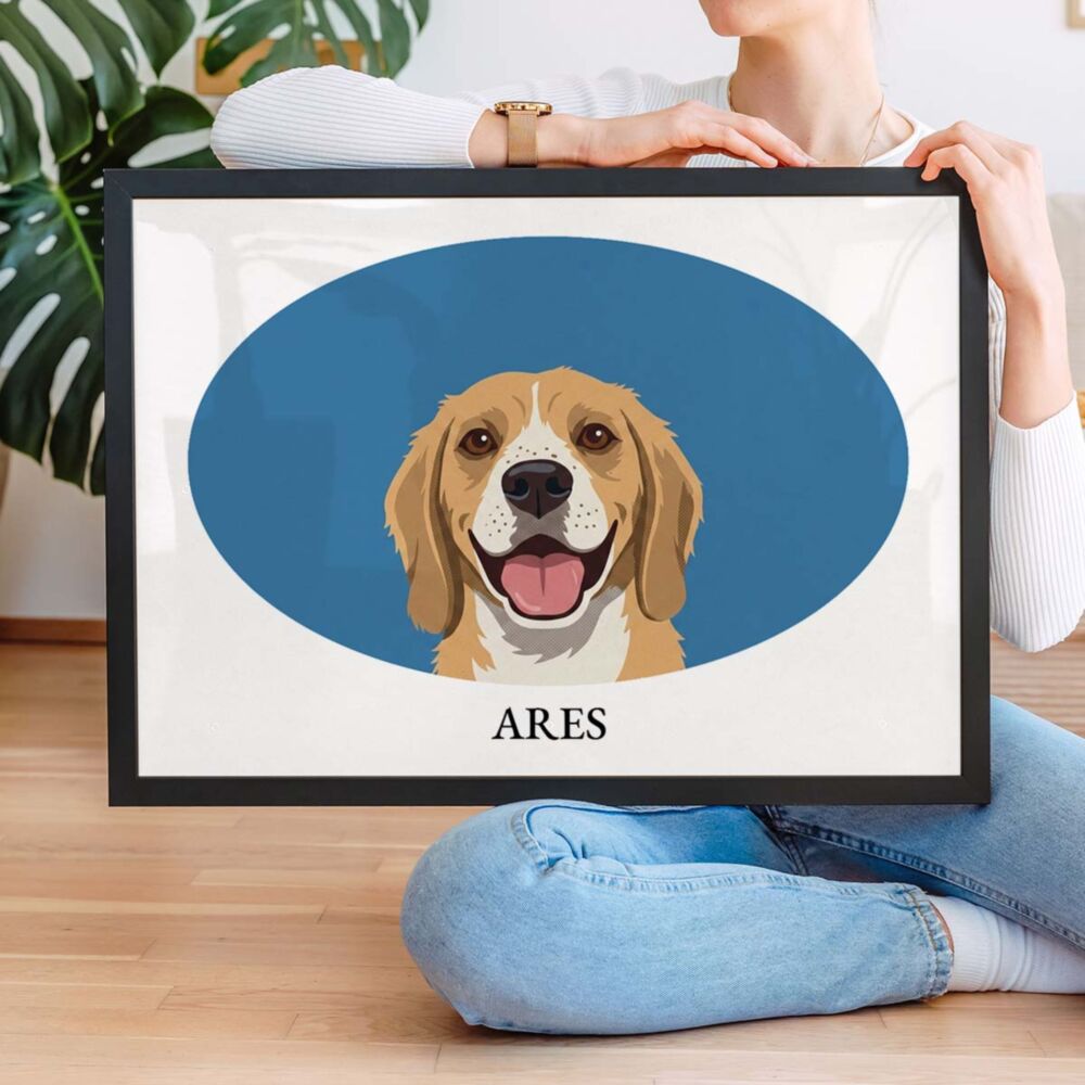 Poster Personnalisé Animaux de Compagnie avec Illustration et Choix de Couleurs