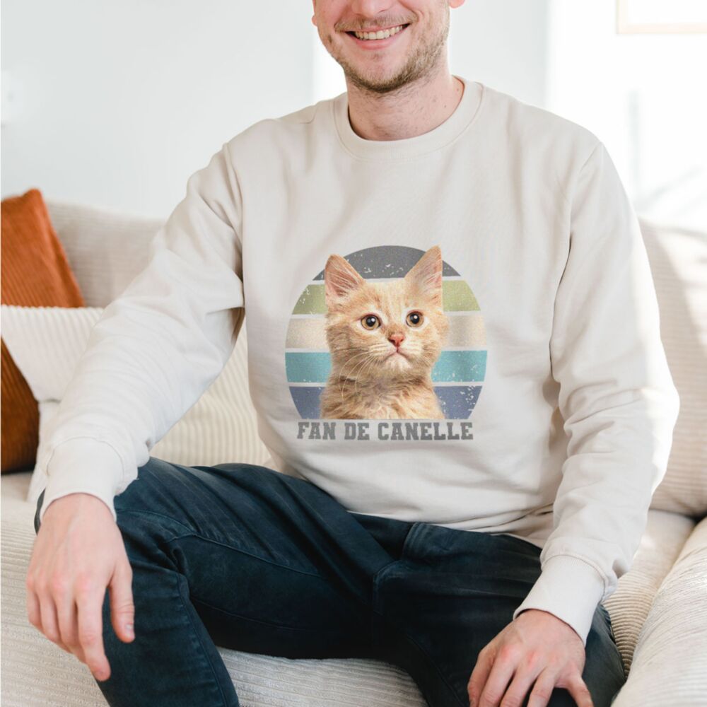Pull personnalisé rétro avec votre animal de compagnie