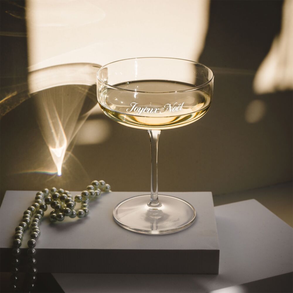 Coupe de champagne personnalisée gravée spécial Noël