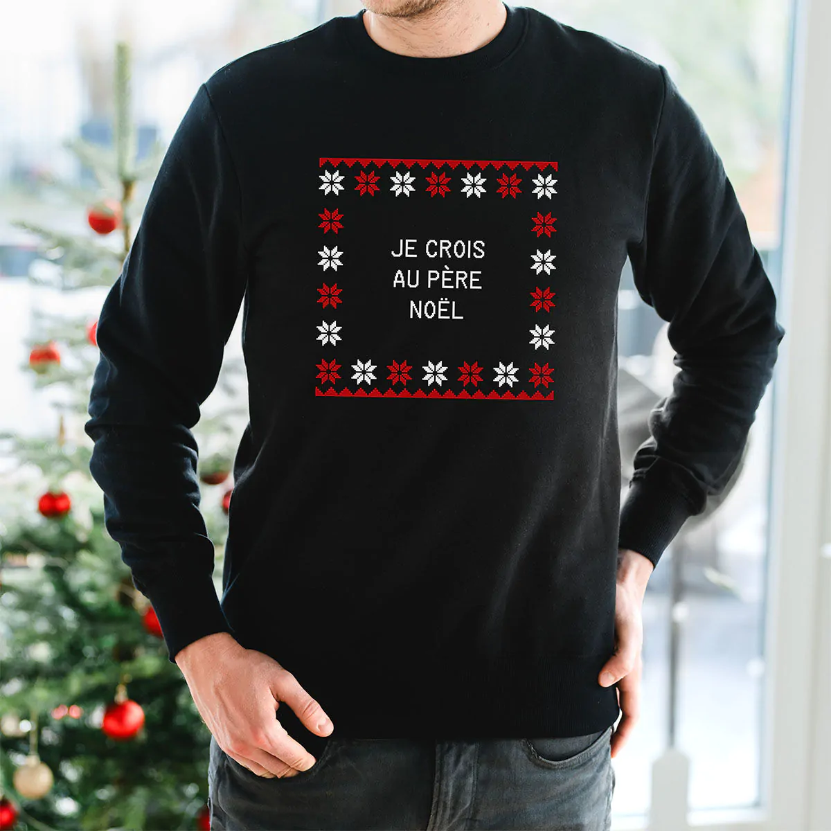 Pull de Noel personnalise avec texte CadeauxFolies