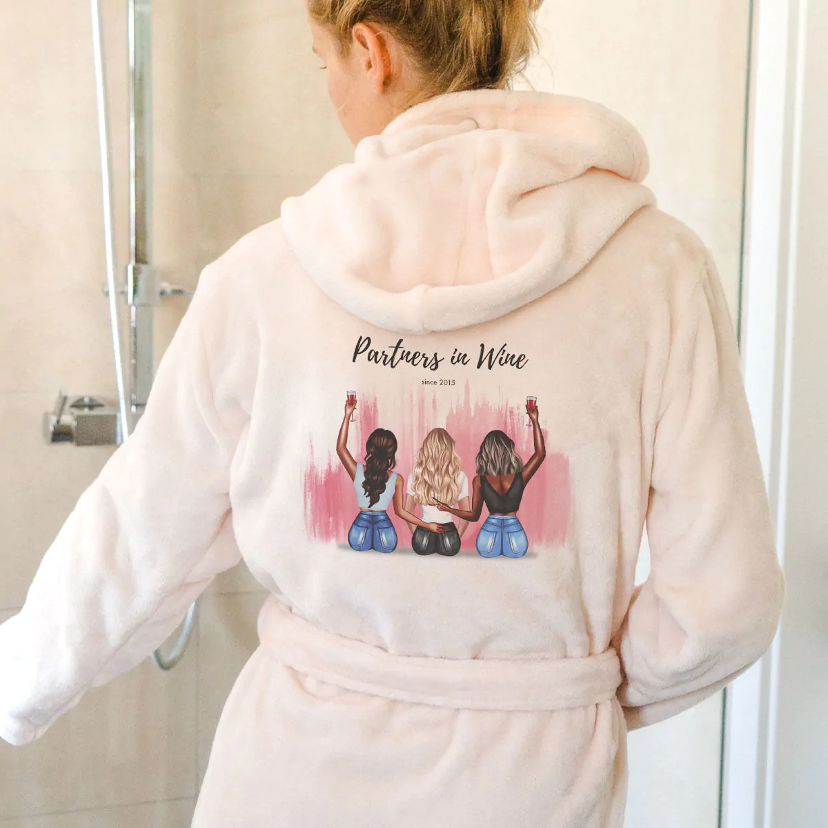 Peignoir personnalise Amies avec texte Illustration CadeauxFolies