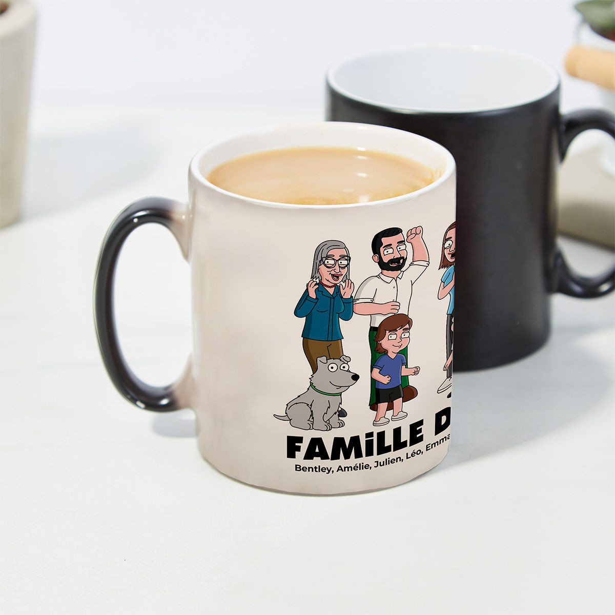 Mug Personnalisé Noël Papa - Gris Avec 4 Photos, Cadeau Unique