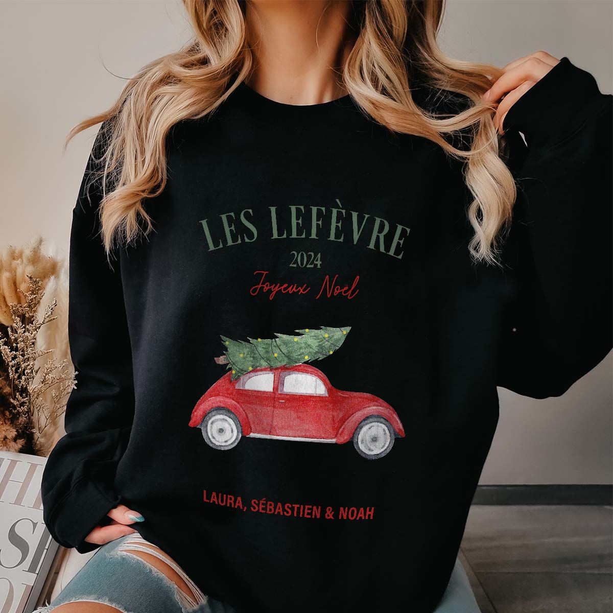 Pull de Noël personnalisé Rétro CadeauxFolies