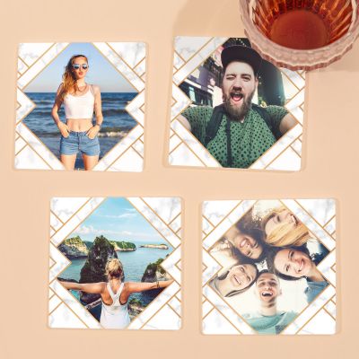 Set de 4 sous-verre personnalisés avec photo Set de 4 sous-verre personnalisés avec photo