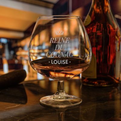 Verre à cognac personnalisé avec nom et couronne