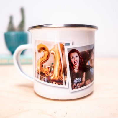 Tasse en métal personnalisable avec photos Tasse en métal personnalisable avec photos