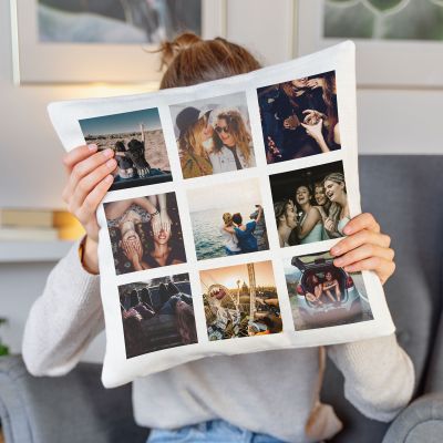 Housse de coussin personnalisable avec 9 images Housse de coussin personnalisable avec 9 images