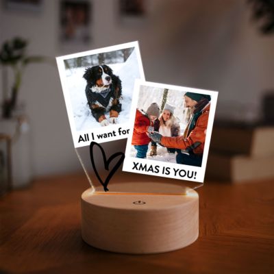 cadeau copine lampe LED personnalisée design Polaroid