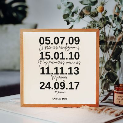 Light Box Cadre Lumineux personnalisé - Dates importantes Light Box Cadre Lumineux personnalisé - Dates importantes
