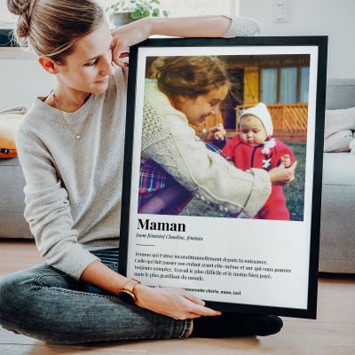 cadeau maman Poster personnalisé avec photo et définition