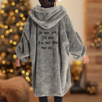 Plaid à capuche personnalisé avec texte Plaid à capuche personnalisé avec texte