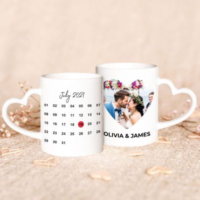 Mug personnalisé avec photo et date