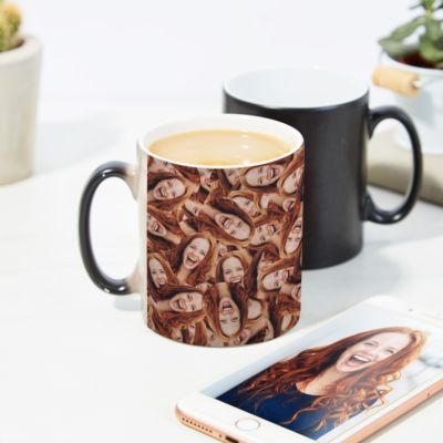Tasse thermosensible personnalisée avec visage Tasse thermosensible personnalisée avec visage
