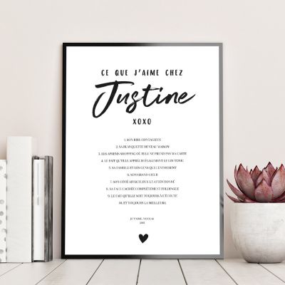 Poster Personnalisable Ce Que J’aime Chez… Poster Personnalisable Ce Que J’aime Chez…