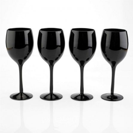 Ensemble de 4 verres à vin noirs
