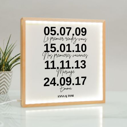 Light Box Cadre Lumineux Dates Importantes