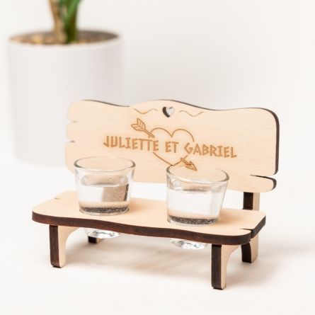 Banc à schnaps avec gravure