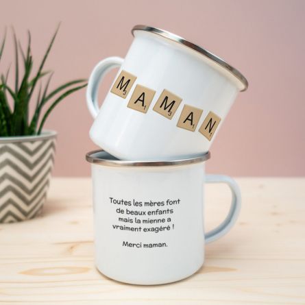 Tasse en métal Personnalisable Scrabble