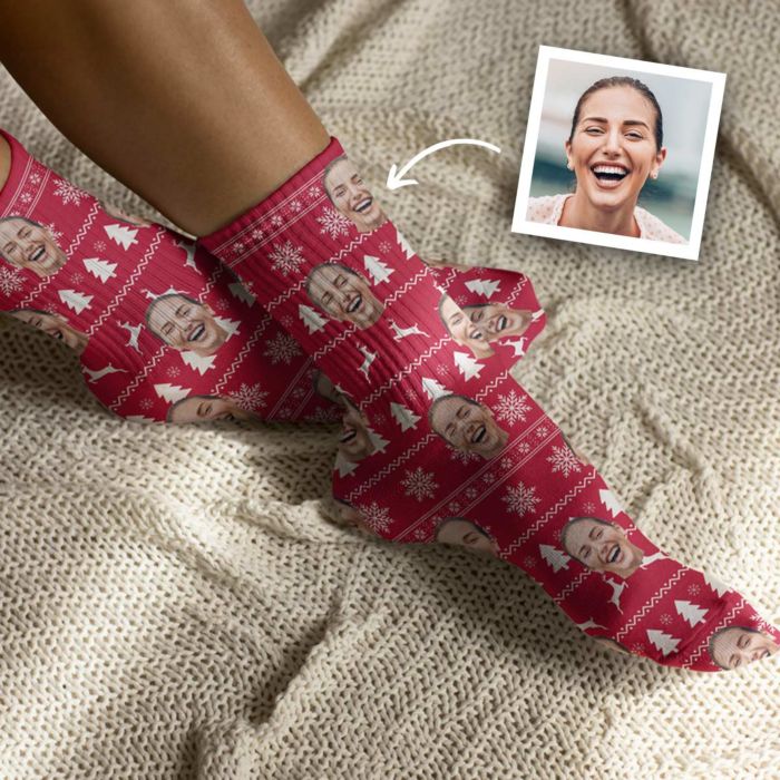 Chaussettes personnalis es Sp cial No l avec visage et motif